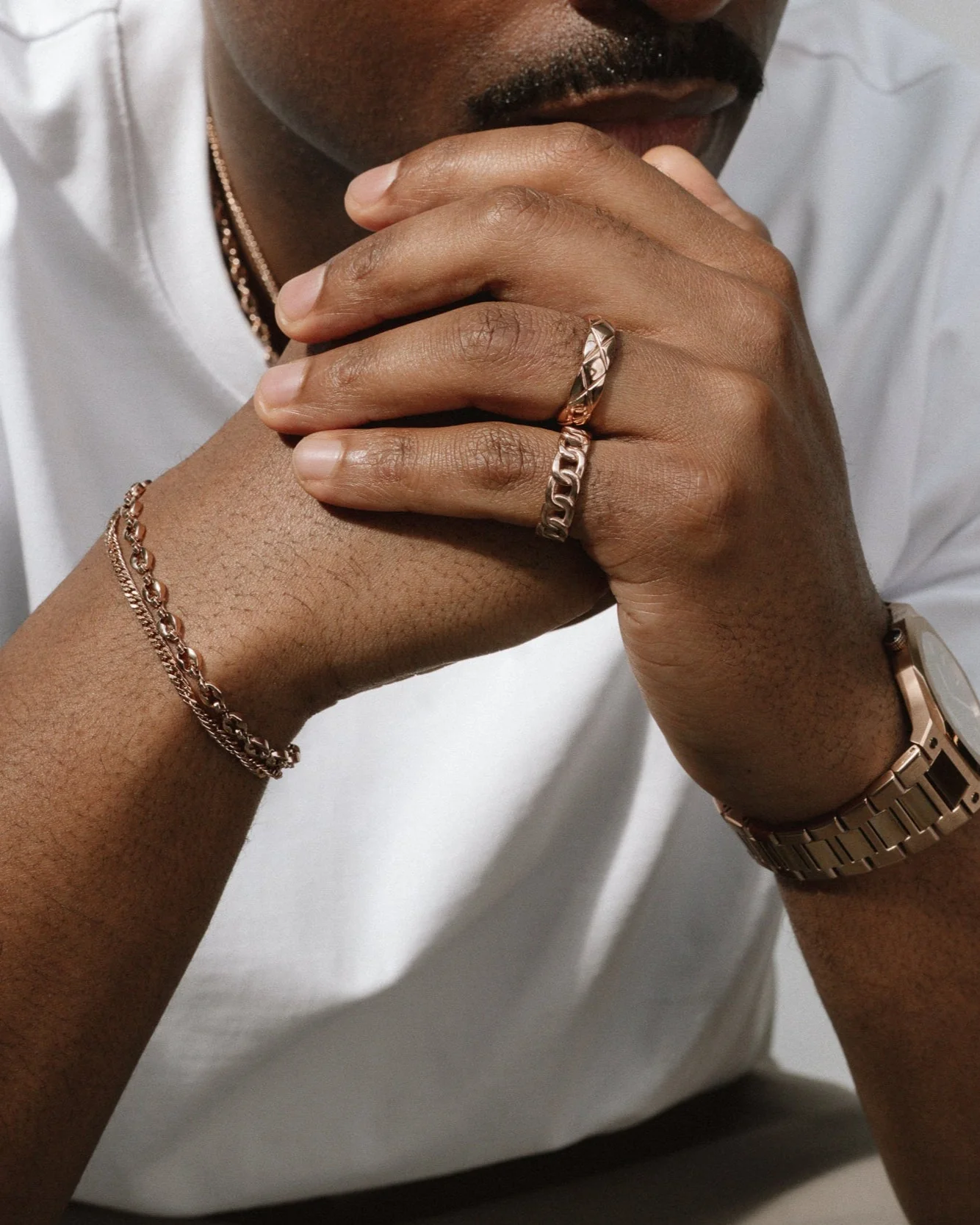 CUBAN BRACELET - ROSE GOLD 3MM - Image 6
